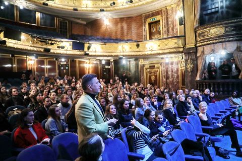 A packed historic London theatre during a Russian Film Week 2019 masterclass