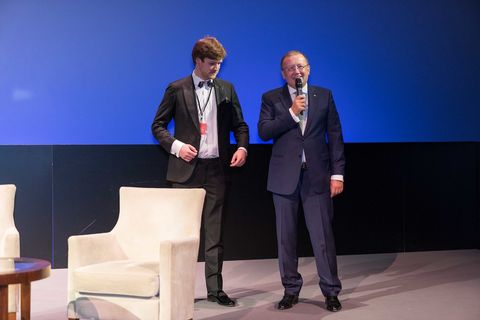 On stage at the opening ceremony