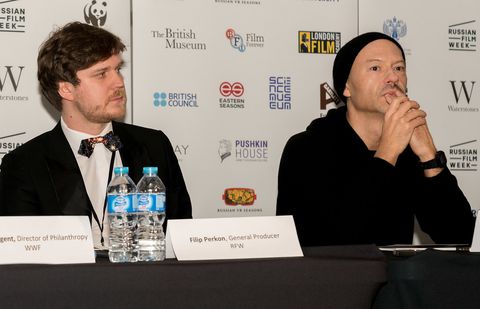 General Producer Filip Perkon at the Russian Film Week 2017 press conference alongside director Fyodor Bondarchuk