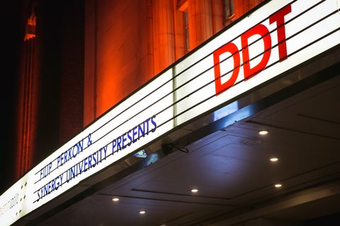 DDT in lights on Queen Caroline Street